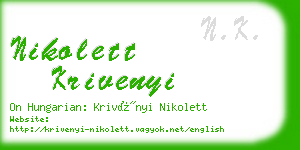 nikolett krivenyi business card